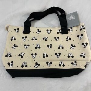 Disney Mickey Mouse Patterned Tote in Black and Cream